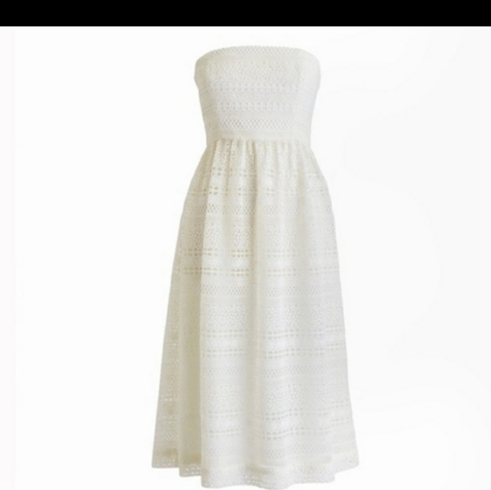 J.Crew Strapless Ivory Lace Dress NWT